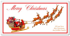 Christmas Santa and His Reindeer Flying Cards  8